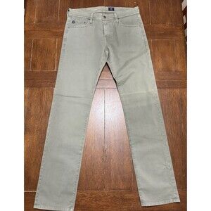 AG Adriano Goldschmied Matchbox Pants Mens 32x34 Green Slim Straight USA NEW